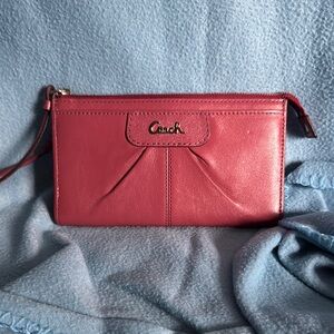 Coach Red Leather Wristlet